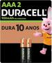 Imagem de Pilha Recarregável AAA Pequena DURACELL com 2 unidades