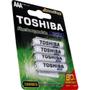 Imagem de Pilha Recarregavel AAA TOSHIBA 950mAh com 4 unid. - TNH3GAE