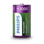 Imagem de Pilha Recarregável Philips Tipo C Média 3000 mAh Lr14 com 2 Unidades no Blister R14B2A300/10