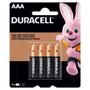 Imagem de Pilhas Alcalinas Duracell AAA Palito 4 Unidades 1,5v