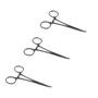 Imagem de Pinca Inox Mosquito 12,5Cm Curva 2X1 Dentes Kit Com 3