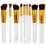 Imagem de Pinceis brancos para precisão de maquiagem-kit promocional- 10 pincei premium com cerdas macias-pinceis de maquiagem par