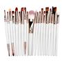 Imagem de Pincéis de maquiagem feminina Set 20pcs Cosméticos profissionais para sombra de rosto Bow Eyebow Eyelash Lip Highlighter Powder Foundation Make Up Brush Kit Tools (Branco)