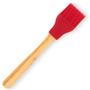 Imagem de Pincel Culinario de Silicone Vermelho Mor Cabo em Bambu Suporta Temperatura de 240 C