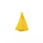 Imagem de Pingente 3,5cm Amarelo C/ Argola Dourada Franja de Seda (Tassel) - 10 unidades