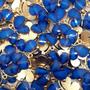 Imagem de Pingente Borboleta Metal com Vidro Azul Escuro 22x29mm 1pç 5g Colar Pulseira