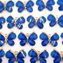 Imagem de Pingente Borboleta Metal com Vidro Azul Escuro 22x29mm 1pç 5g Colar Pulseira