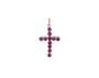 Imagem de Pingente Crucifixo Cruz Pedras Rosas Ouro Rose 18K Delicado