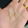 Imagem de Pingente Cruz Ouro 18k Liso Chapa Crucifixo Religioso Ouro Legitimo 750