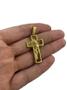 Imagem de Pingente cruz rosto de cristo m - banhado a ouro 18k