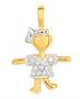 Imagem de Pingente De Ouro 18k Menina Com Zircônias