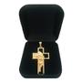 Imagem de Pingente Dourado Masculino Cruz Crucifixo Jesus Banhado a Ouro 18k