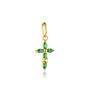 Imagem de Pingente Em Ouro 18k Cruz Crucifixo Mini Zircônias Verde 13mm