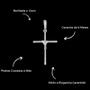 Imagem de Pingente Grande Fino de Prata 925 Crucifixo Agulha Trançado Cravejado em Zircônia Banhado a Prata
