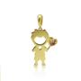 Imagem de Pingente Menino Com Balão 2,5 Cm Com Zircônia Em Ouro 18K