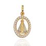 Imagem de Pingente Nossa Senhora Oval Zircônias Com Corrente Veneziana Ouro 18k 50 cm