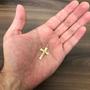 Imagem de Pingente Ouro 18k Cruz Com Cristo Fundo Pai Nosso Espelhado D045