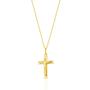 Imagem de Pingente Ouro 18k Cruz Com Cristo Fundo Pai Nosso Espelhado D045