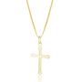 Imagem de Pingente Ouro 18k Cruz Crucifixo Palito Liso Ponta Redonda PG-159