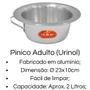 Imagem de Pinico para idosos e adultos de alumínio resistente 100% higiênico, urinol grande