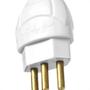 Imagem de Pino Macho Flp 2 Polos+Terra 10A. Macico Branco - Kit C/10 Pecas