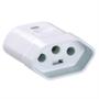 Imagem de Pino Plug Femea Tramontina 2P+T 10A Branco Embalagem com 10 Unidades