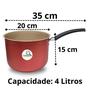 Imagem de Pipoqueira Antiaderente N20 com Tampa de Vidro 4 Litros Cereja   Balde de Pipoca - Aluminio AMJ