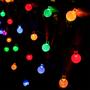 Imagem de Pisca 50 Lâmpadas Led Solar Lâmpadas Colorido 7m 8 Modos Decoração Enfeite Luzes Natal Externo