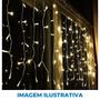 Imagem de Pisca-Cascata Led 100L Fio Transparente Com Extensor 2,3M 127V Luzinha Luz Decoração Festa Natal