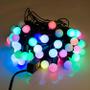 Imagem de Pisca Pisca de Bolinha Leds Cordao Varal 40 Bolinhas /40 Rosa Led  Fio Preto Colorido