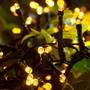 Imagem de Pisca Pisca Natal Led 200 Lâmpadas Dourado Solar 20m 8 Modos Decoração Enfeite Luzes Externa Jardim