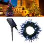 Imagem de Pisca Pisca Solar Externo Luz De Natal Cordão Transparente Led 10m 100 Leds