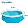 Imagem de Piscina 2700 Litros Inflavel 2,44mx66cm Portátil Redonda C/ Kit Reparo