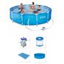 Imagem de Piscina Bestway 6473 Litros Estrutural com Bomba Filtro 110v Capa Forro