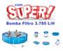 Imagem de Piscina Bestway 6473 Litros Standard com Bomba Filtro 3785 LH 110v Capa e Forro Kit de Limpeza