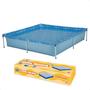 Imagem de Piscina Estruturada Quadrada 1500 Litros PVC 1,89m x 1,89m x 42cm Cor Azul MOR - 1003