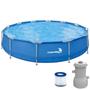 Imagem de Piscina Estruturada Redonda 10550 Litros 4.2m x 84cm Reforçada Azul + Filtro 110V Importway Iwpi-003