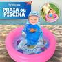 Imagem de Piscina Infantil Inflável Bebê 2 Anéis Pequena Redonda Verão Cor Rosa