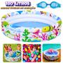 Imagem de Piscina Infantil Inflável Criança Estampa Fundo do Mar 180 Litros+Óculos de Natação Kids