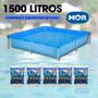 Imagem de Piscina Infantil Retangular Reforçada 1500 Litros Com 5 Pastilhas Cloro 200g