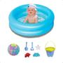 Imagem de Piscina Inflável Bebe 28L Kit Praia Balde Bola Infantil 