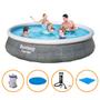 Imagem de Piscina Inflável Fast Set 7.340 Litros Rattan Com Filtro Capa Bomba e Forro Bestway