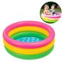 Imagem de Piscina Inflável Infantil 20 Litros Colorida Para Crianças 60 x 25cm Redonda Circular Fundo Acolchoado