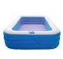 Imagem de Piscina inflável Retangular Azul Familiar PVC Resistente 150x100x51 cm Infantil e Adulto VG Plus