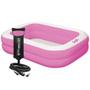 Imagem de Piscina Inflável Retangular Rosa 100 Litros com Bomba VG+