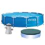 Piscina Intex 4.485 Litros Estrutural Azul Capa Bomba Filtrante 220v Imagem de Piscina Intex 4.485 Litros Estrutural Azul Capa Bomba Filtrante 220v