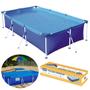 Imagem de Piscina Mor Retangular Ferro 3700 Litros com Capa e Forro Kit