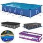 Imagem de Piscina Mor Retangular Ferro 7600 Litros com Capa e Forro Kit