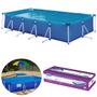 Imagem de Piscina Mor Retangular Ferro 7600 Litros com Capa e Forro Kit