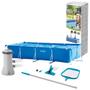 Imagem de Piscina Retangular 7.127L Intex C/ Bomba Filtrante e Kit Limpeza Peneira Aspirador